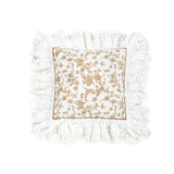 french flower velvety frill cushion