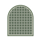 green retro forest door mat