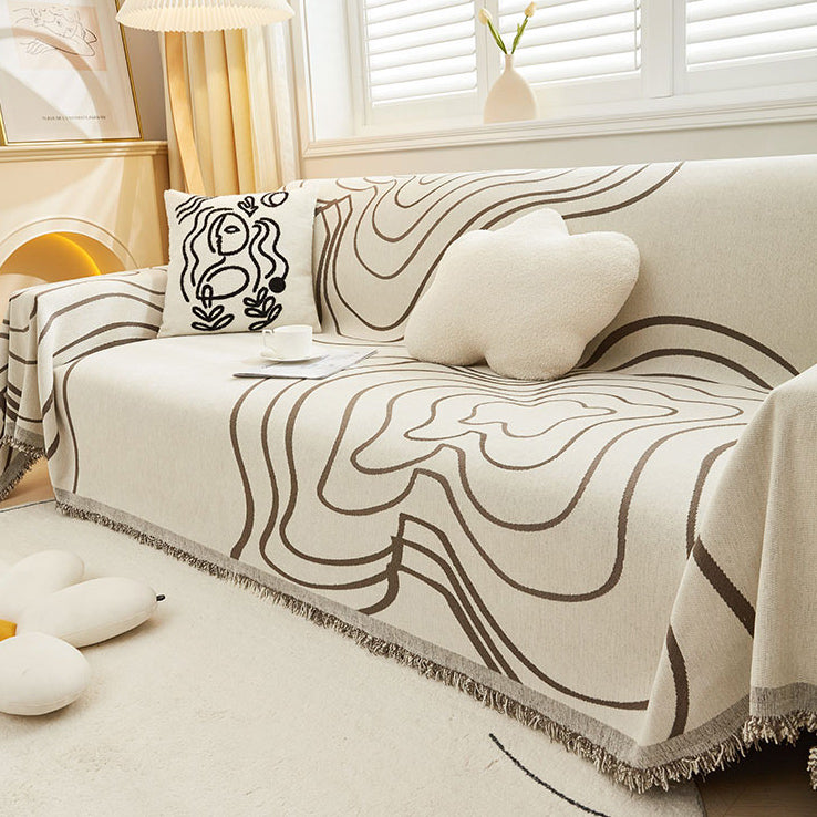 3color reversible tree ring sofa cover