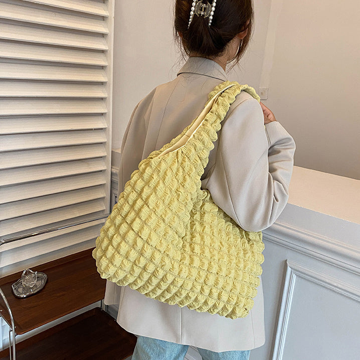 5color square puff handbag