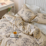 2color simple flower bedlinen set