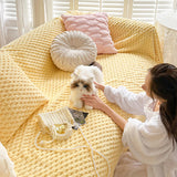 3color waffle fabric simple cushion