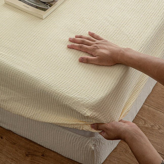 8color waffle cotton mattress sheets