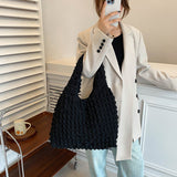 5color square puff handbag