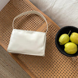 simple leather square hand bag