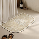 beige elegance logo bath mat