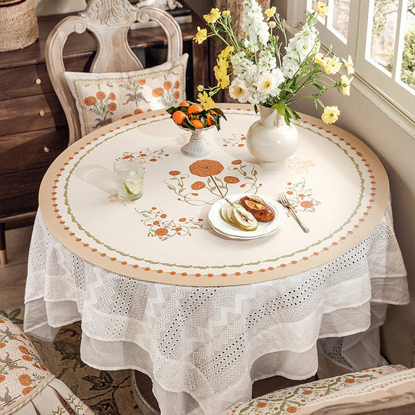 orange margarita round table mat