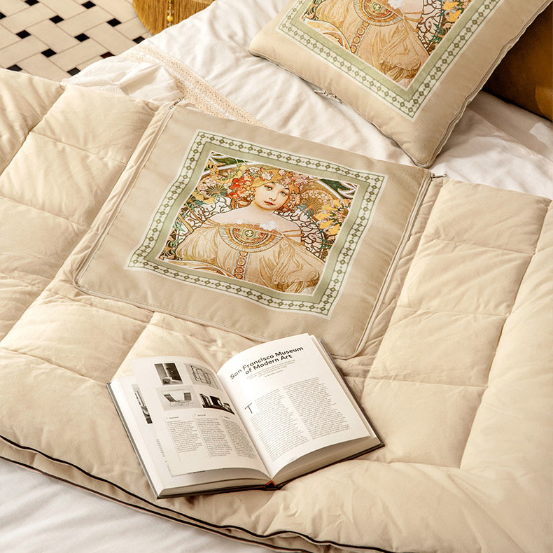 mucha whispers logo cushion & quilt cover