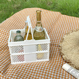 natural gingham check picnic cloth