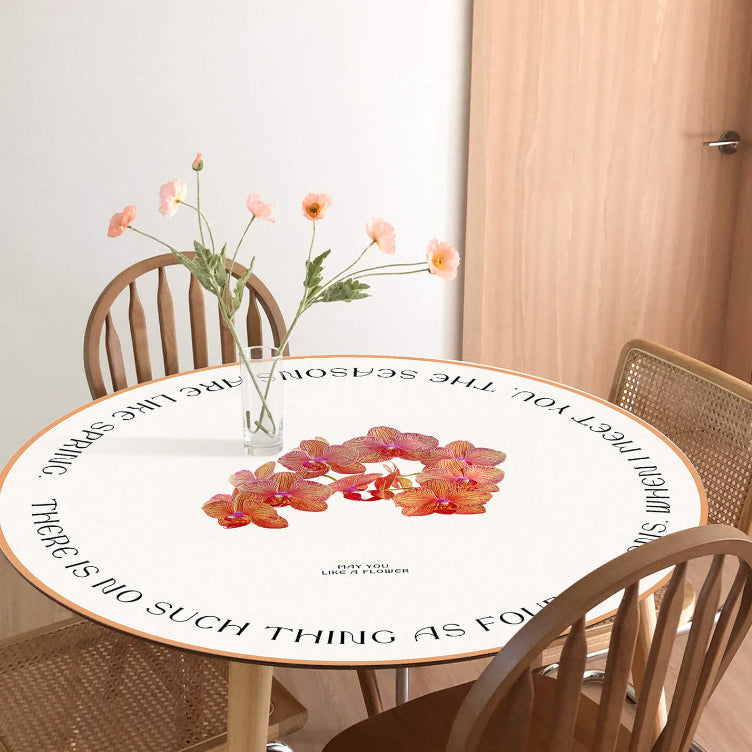 2design flower logo round table mat