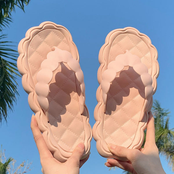 3color scallop rubber roomshoes