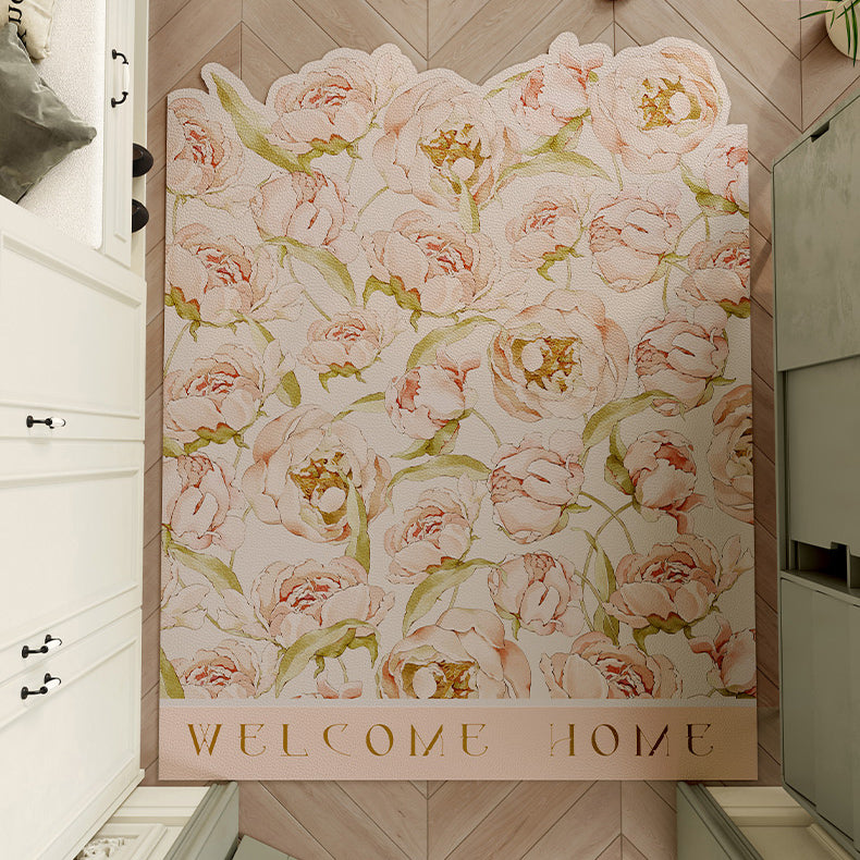 4design romantic flower door mat