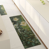 rose green kitchen mat