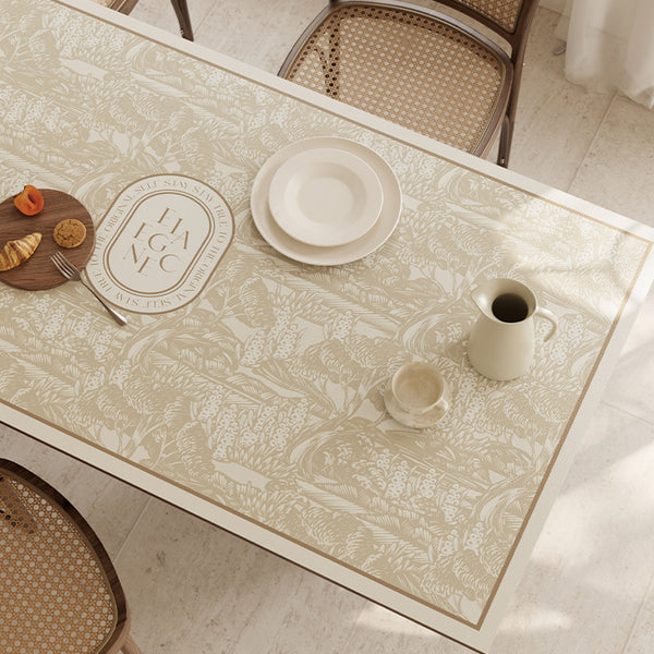 beige elegance logo square table mat