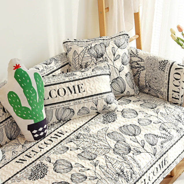 welcome garden quilt cushion