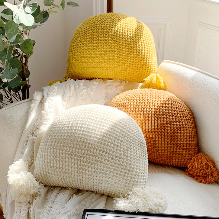 5color semicircle knit cushion