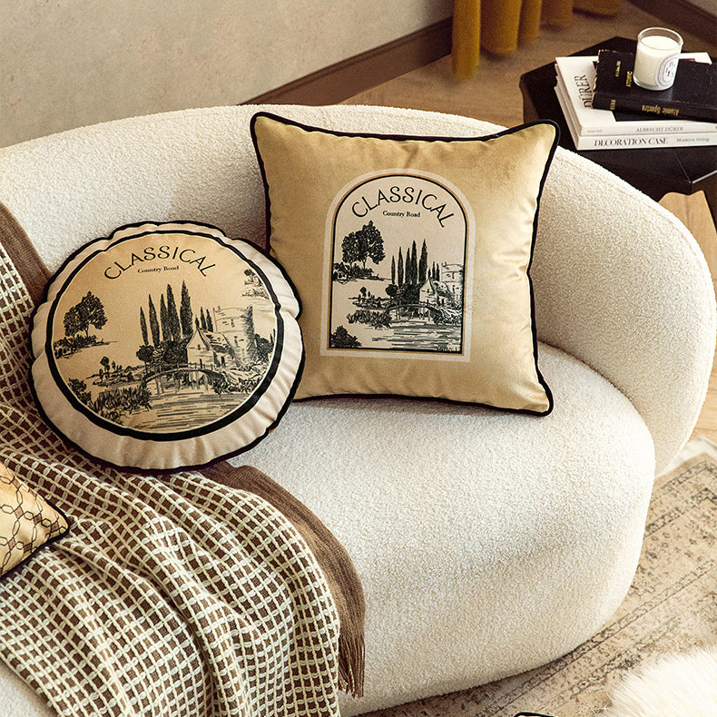 country road logo square cushion