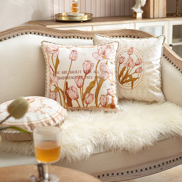 pink tuilp everthing 2design cushion