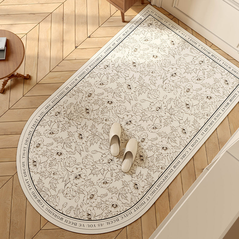 monotone dream simple flower big door mat