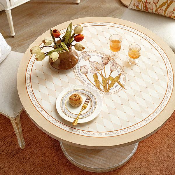 pink tuilp everthing round table mat