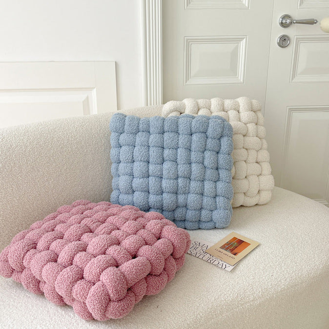 6color boa knit square cushion
