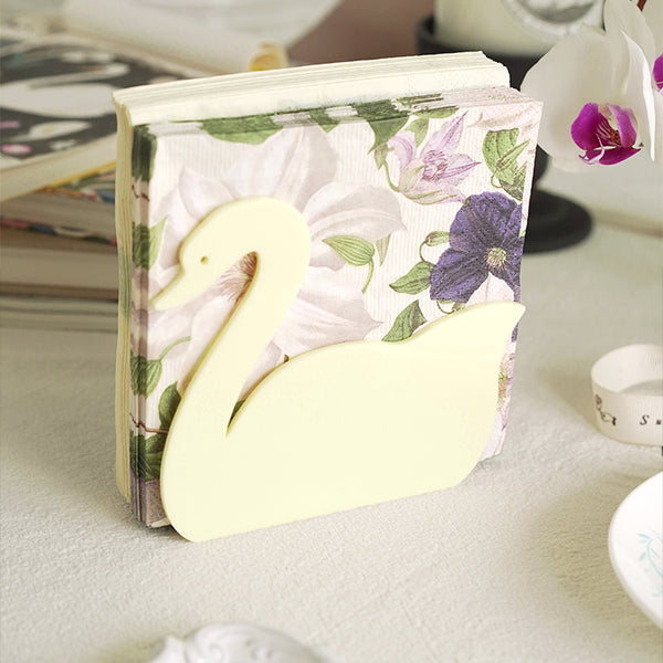 cream swan book stand
