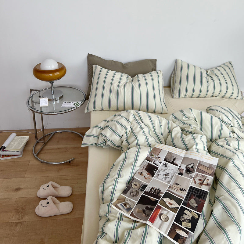 3color boyish stripe bedlinen set