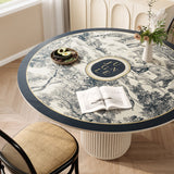 blue retro forest table mat