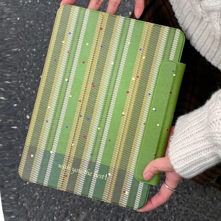green stripe iPad case