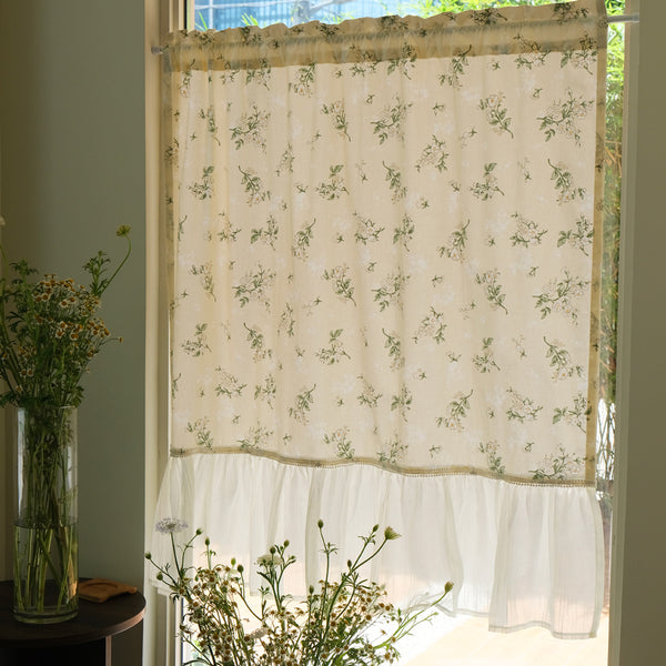 flower cotton under frill curtain