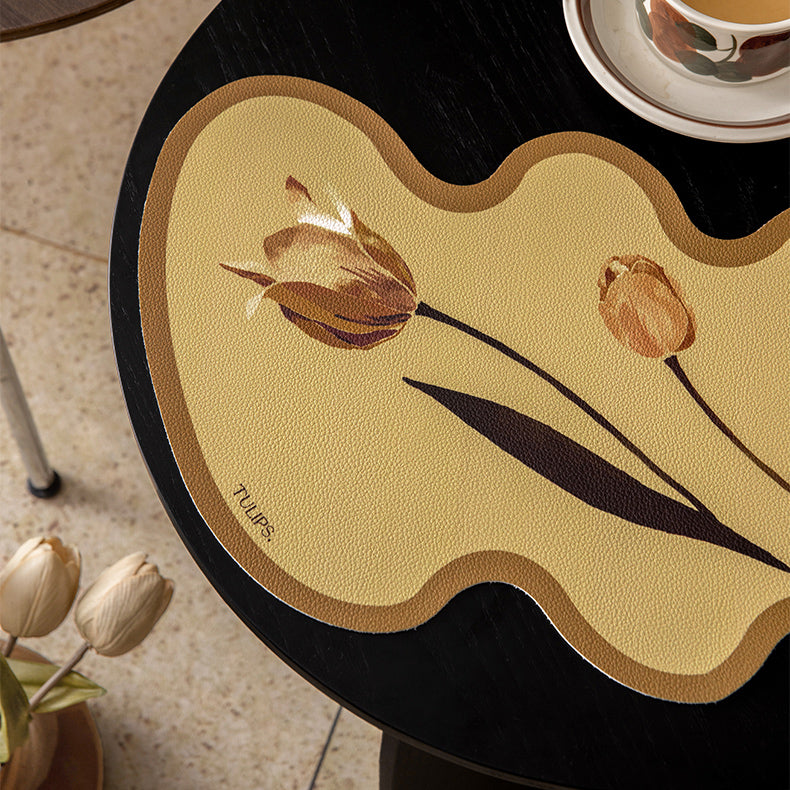 art mustard tulip place mat