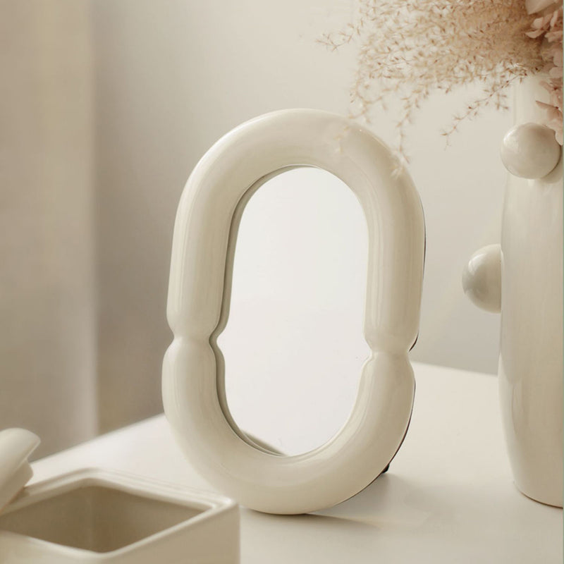 2color oval ceramic mirror