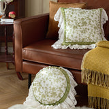 french flower velvety frill cushion