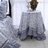 dull blue flower table cloth