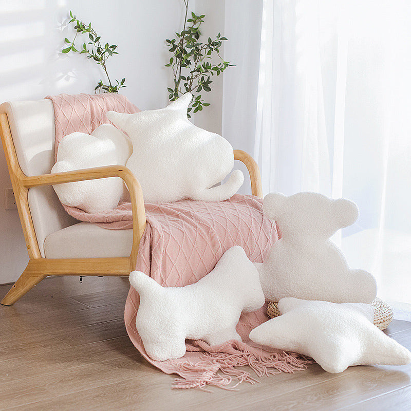 5design white pile cushion