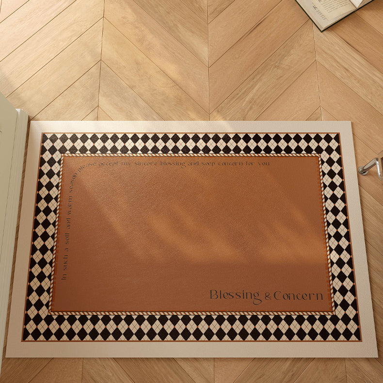 brown argyle door mat