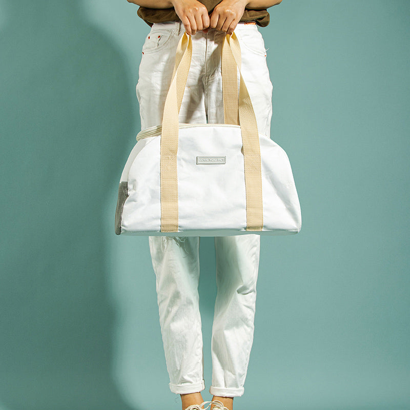 3color mesh half circle boston bag