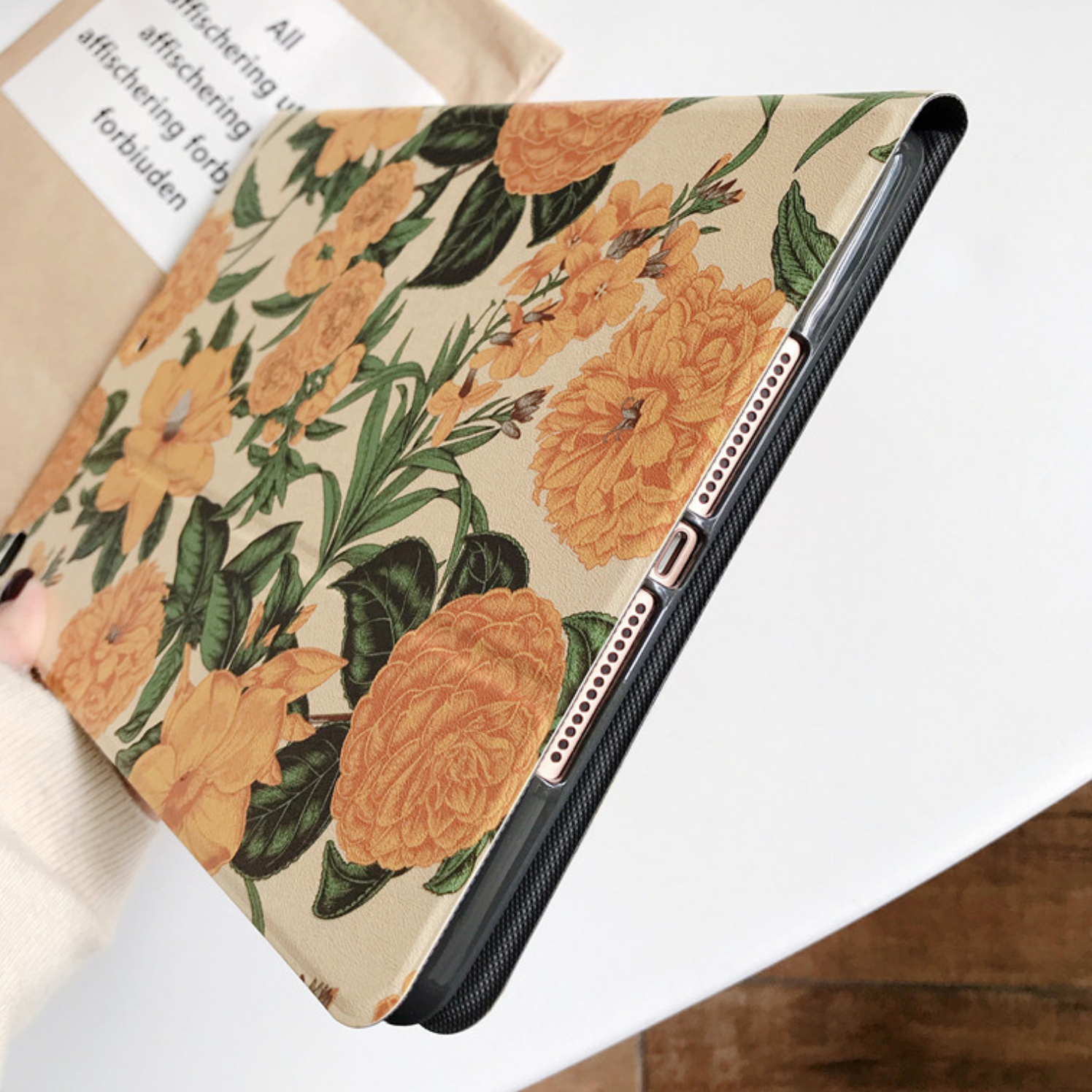 french retro flower iPad case