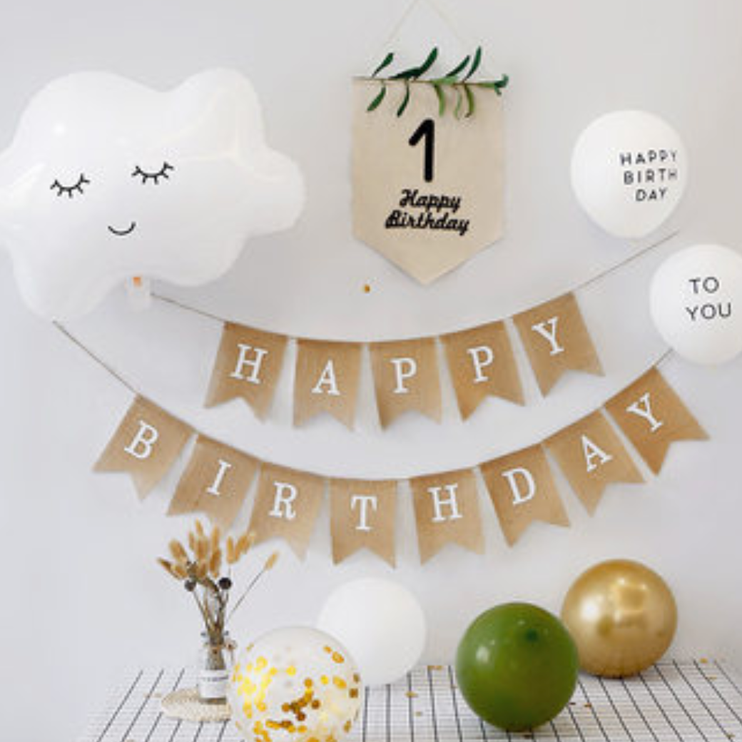 kids birthday cloud balloon set