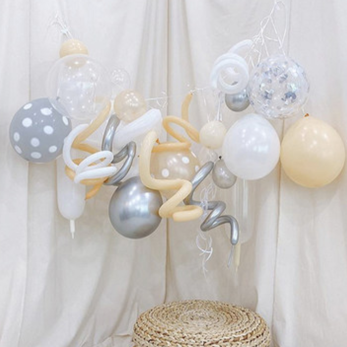 beige party balloon set