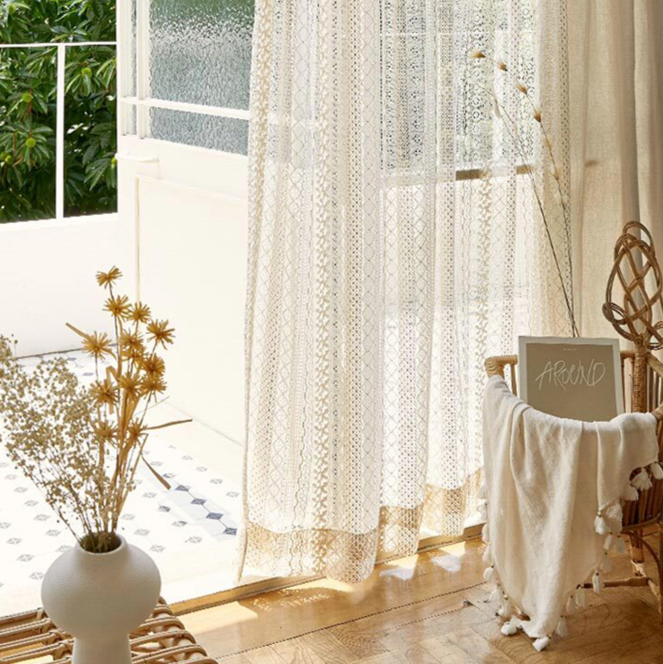 french retro lace curtain