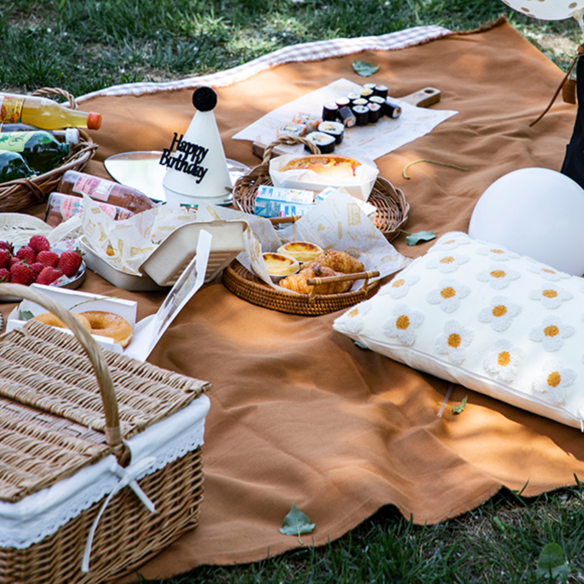 brown picnic sheet