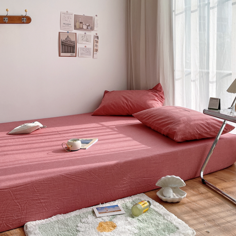 19color simple mattress sheet & pillow sheets set
