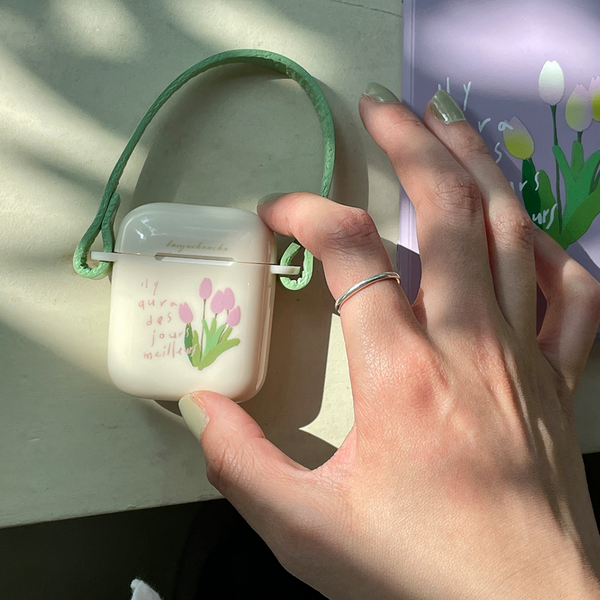 purple tulip Airpods case