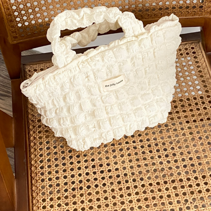 beige bubble mini hand bag