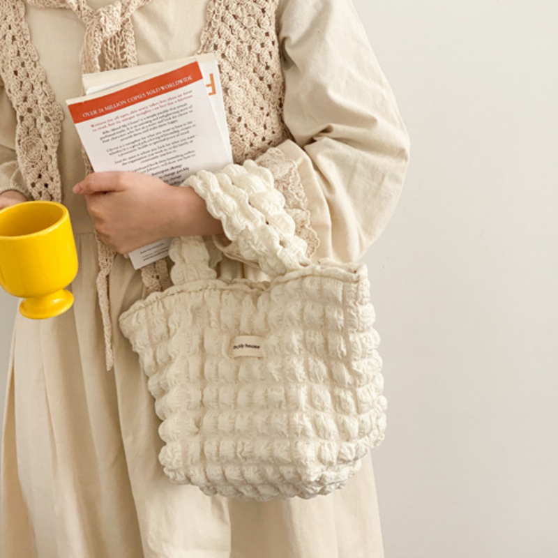 beige bubble mini hand bag