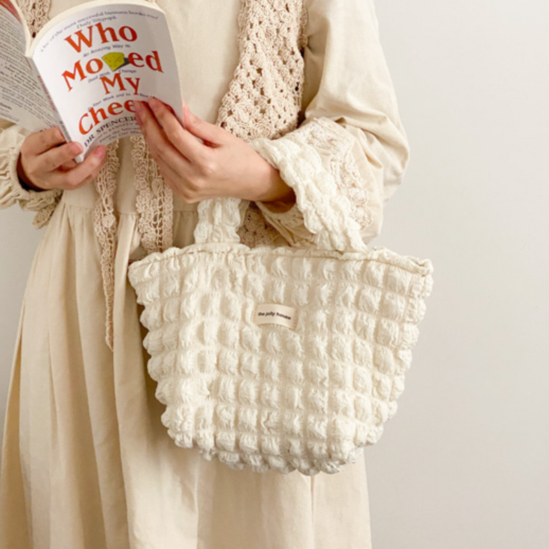 beige bubble mini hand bag