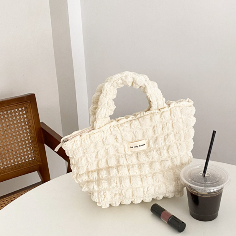 beige bubble mini hand bag