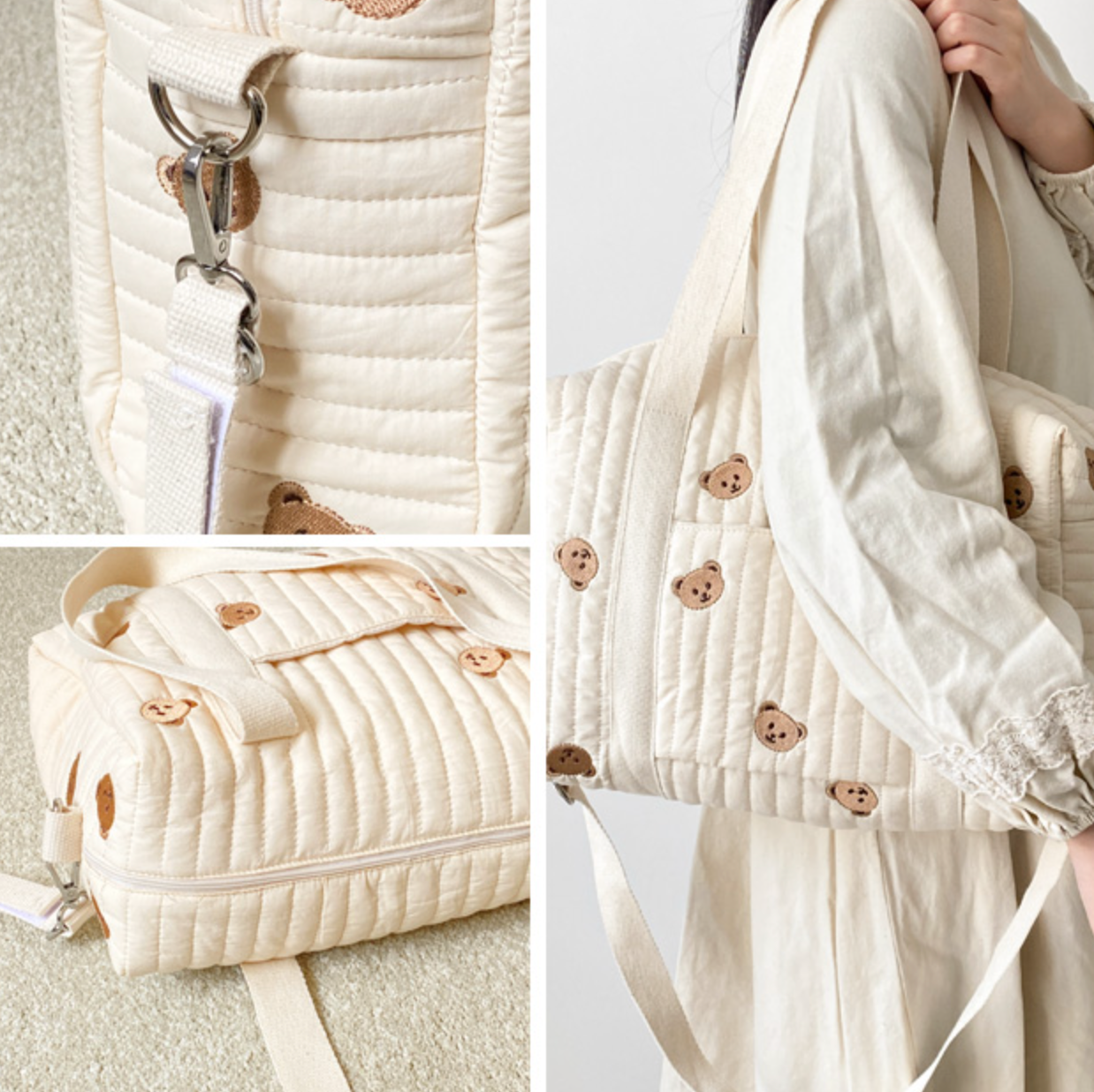 【大人気】3design quilting cotton bag
