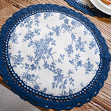 blue flower place mat